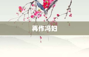 再作冯妇【再作冯妇的意思】- 成语大全