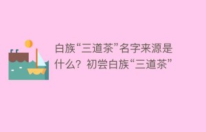 白族“三道茶”名字来源是什么？初尝白族“三道茶”_饮食文化 菊江历史网