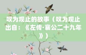 叹为观止的故事（叹为观止出自：《左传·襄公二十九年》）_成语故事 菊江历史网