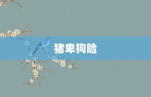 猪卑狗险【猪卑狗险的意思】- 成语大全