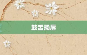 鼓舌扬唇【鼓舌扬唇的意思】- 成语大全