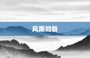 风雨如磐【风雨如磐的意思】- 成语大全