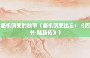 临机制变的故事（临机制变出自：《周书·陆腾传》）_成语故事 菊江历史网