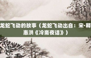 龙蛇飞动的故事（龙蛇飞动出自：宋·释惠洪《冷斋夜话》）_成语故事 菊江历史网