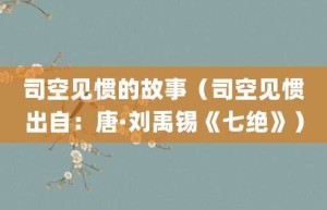 司空见惯的故事（司空见惯出自：唐·刘禹锡《七绝》）_成语故事 菊江历史网