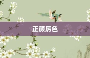 正颜厉色【正颜厉色的意思】- 成语大全