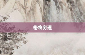 格物穷理【格物穷理的意思】- 成语大全