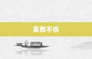 哀而不伤【哀而不伤的意思】- 成语大全