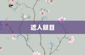 遮人眼目【遮人眼目的意思】- 成语大全