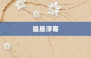 孤悬浮寄【孤悬浮寄的意思】- 成语大全