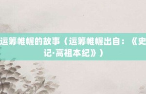 运筹帷幄的故事（运筹帷幄出自：《史记·高祖本纪》）_成语故事 菊江历史网