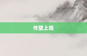 作壁上观【作壁上观的意思】- 成语大全