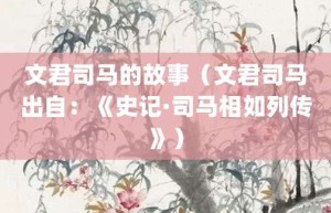 文君司马的故事（文君司马出自：《史记·司马相如列传》）_成语故事 菊江历史网