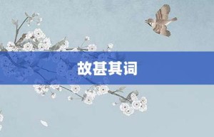 故甚其词【故甚其词的意思】- 成语大全