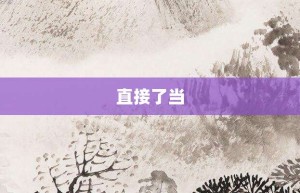 直接了当【直接了当的意思】- 成语大全