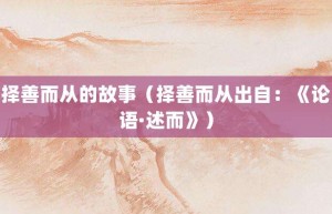 择善而从的故事（择善而从出自：《论语·述而》）_成语故事 菊江历史网