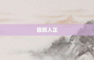 回邪入正【回邪入正的意思】- 成语大全