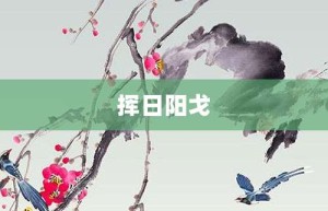 挥日阳戈【挥日阳戈的意思】- 成语大全