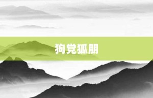 狗党狐朋【狗党狐朋的意思】- 成语大全