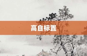 高自标置【高自标置的意思】- 成语大全