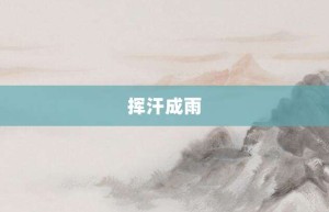 挥汗成雨【挥汗成雨的意思】- 成语大全