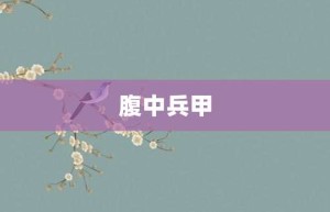 腹中兵甲【腹中兵甲的意思】- 成语大全