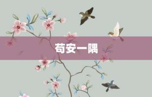 苟安一隅【苟安一隅的意思】- 成语大全