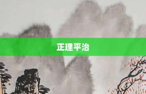 正理平治【正理平治的意思】- 成语大全