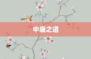 中庸之道【中庸之道的意思】- 成语大全