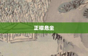 正襟危坐【正襟危坐的意思】- 成语大全