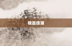 根孤伎薄【根孤伎薄的意思】- 成语大全