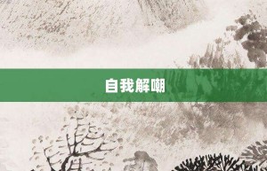 自我解嘲【自我解嘲的意思】- 成语大全