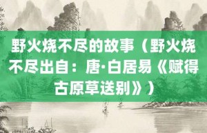 野火烧不尽的故事（野火烧不尽出自：唐·白居易《赋得古原草送别》）_成语故事 菊江历史网