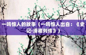 一鸣惊人的故事（一鸣惊人出自：《史记·滑稽列传》）_成语故事 菊江历史网