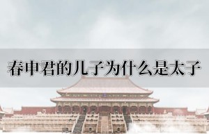 春申君的儿子为什么是太子_稗官野史 菊江历史网