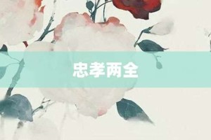 忠孝两全【忠孝两全的意思】- 成语大全