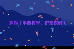 罗尚【平西将军、护羌校尉】 – 人物百科