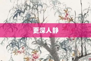 更深人静【更深人静的意思】- 成语大全