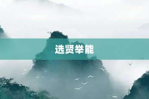 选贤举能【选贤举能的意思】- 成语大全