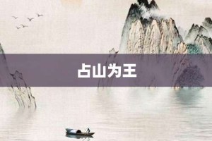 占山为王【占山为王的意思】- 成语大全