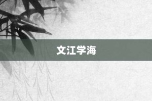 文江学海【文江学海的意思】- 成语大全