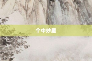 个中妙趣【个中妙趣的意思】- 成语大全