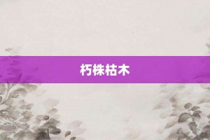 朽株枯木【朽株枯木的意思】- 成语大全