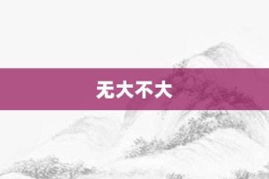 无大不大【无大不大的意思】- 成语大全