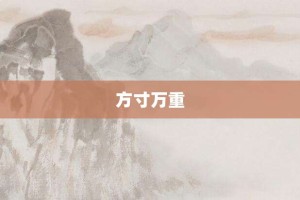 方寸万重【方寸万重的意思】- 成语大全