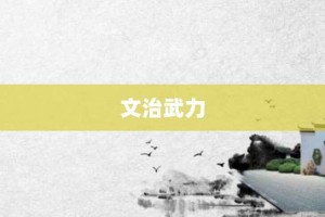 文治武力【文治武力的意思】- 成语大全