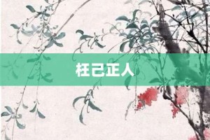 枉己正人【枉己正人的意思】- 成语大全