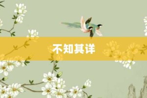 不知其详【不知其详的意思】- 成语大全