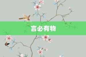 言必有物【言必有物的意思】- 成语大全