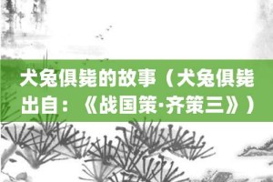 犬兔俱毙的故事（犬兔俱毙出自：《战国策·齐策三》）_成语故事 菊江历史网